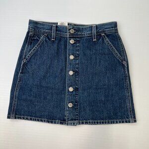 Levi's Skirt Women 26 Rigid A Line Jean Button Up 27x15 Denim Rodeo Work Core Ne
